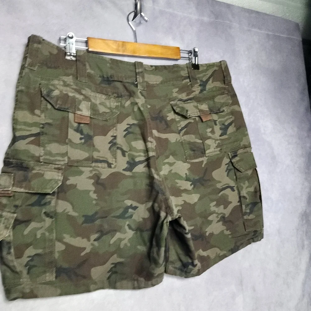 Guide Gear‎ Mens Camo Cargo Shorts Size 38 Woodland Camouflage Cotton Canvas 6in
